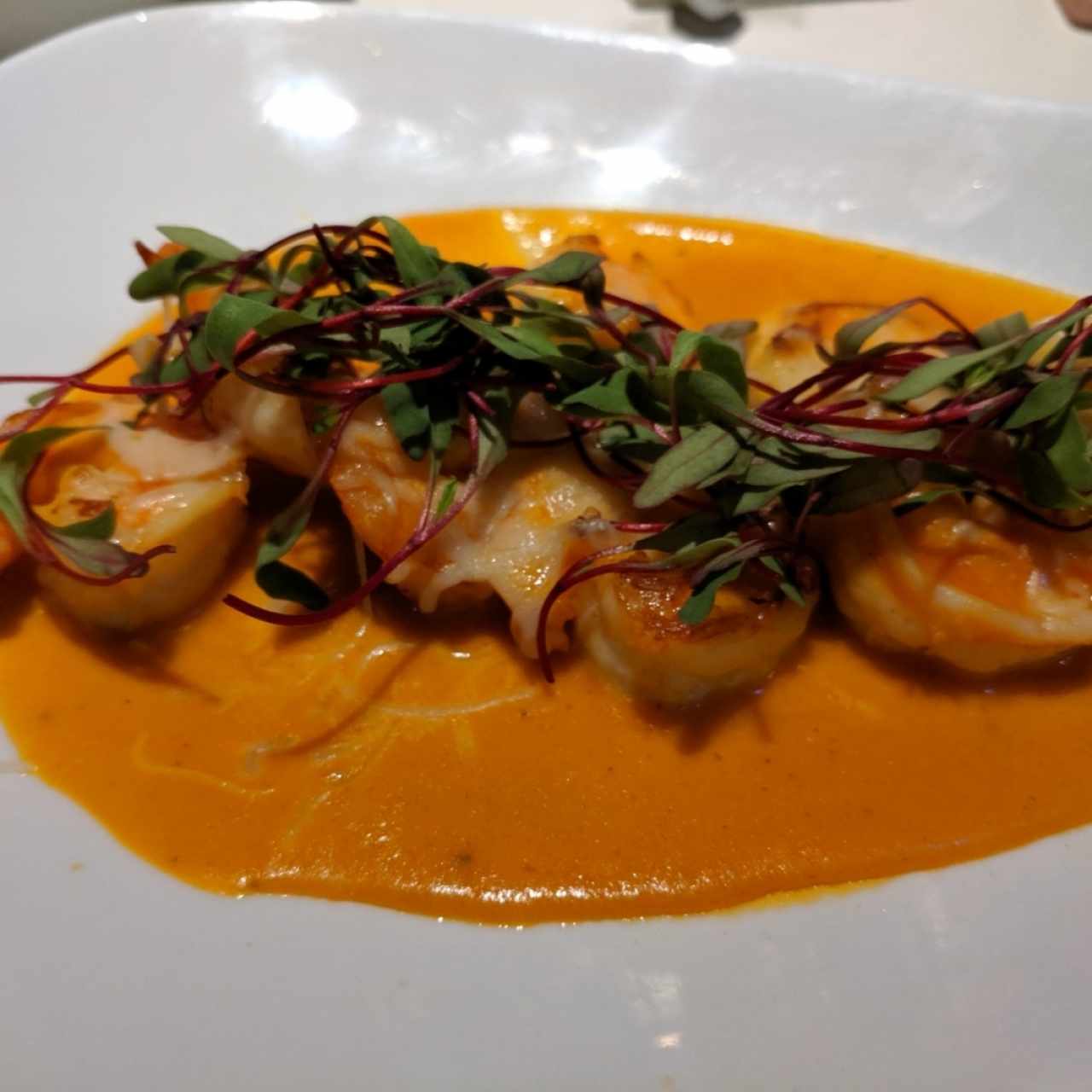 Gambas con salsa cobanera, Carmenere