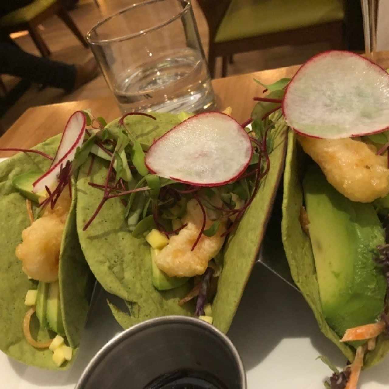Tacos de camarón, Pinot Gris