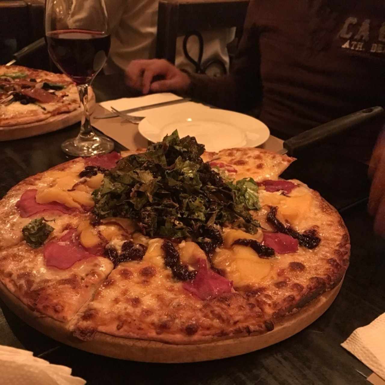 Pizza melocotones horneados