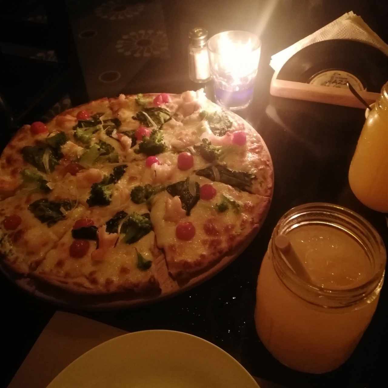 Pizza con camarones 