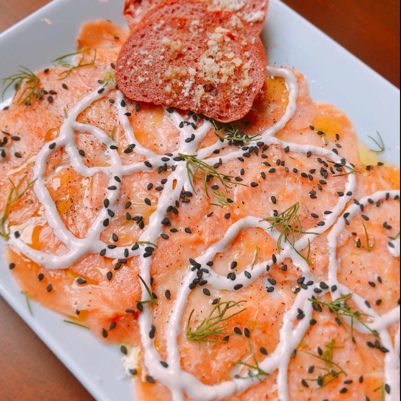 carpaccio de salmón
