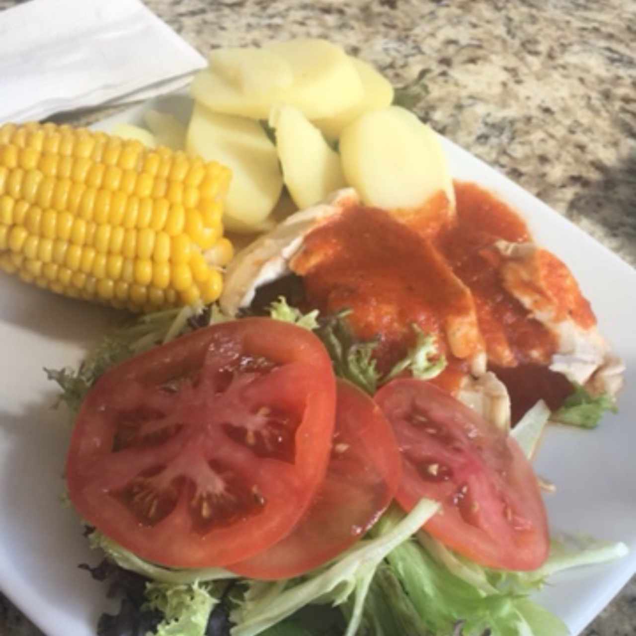 Pechuga de Pollo con Salsa de Tomate Casera
