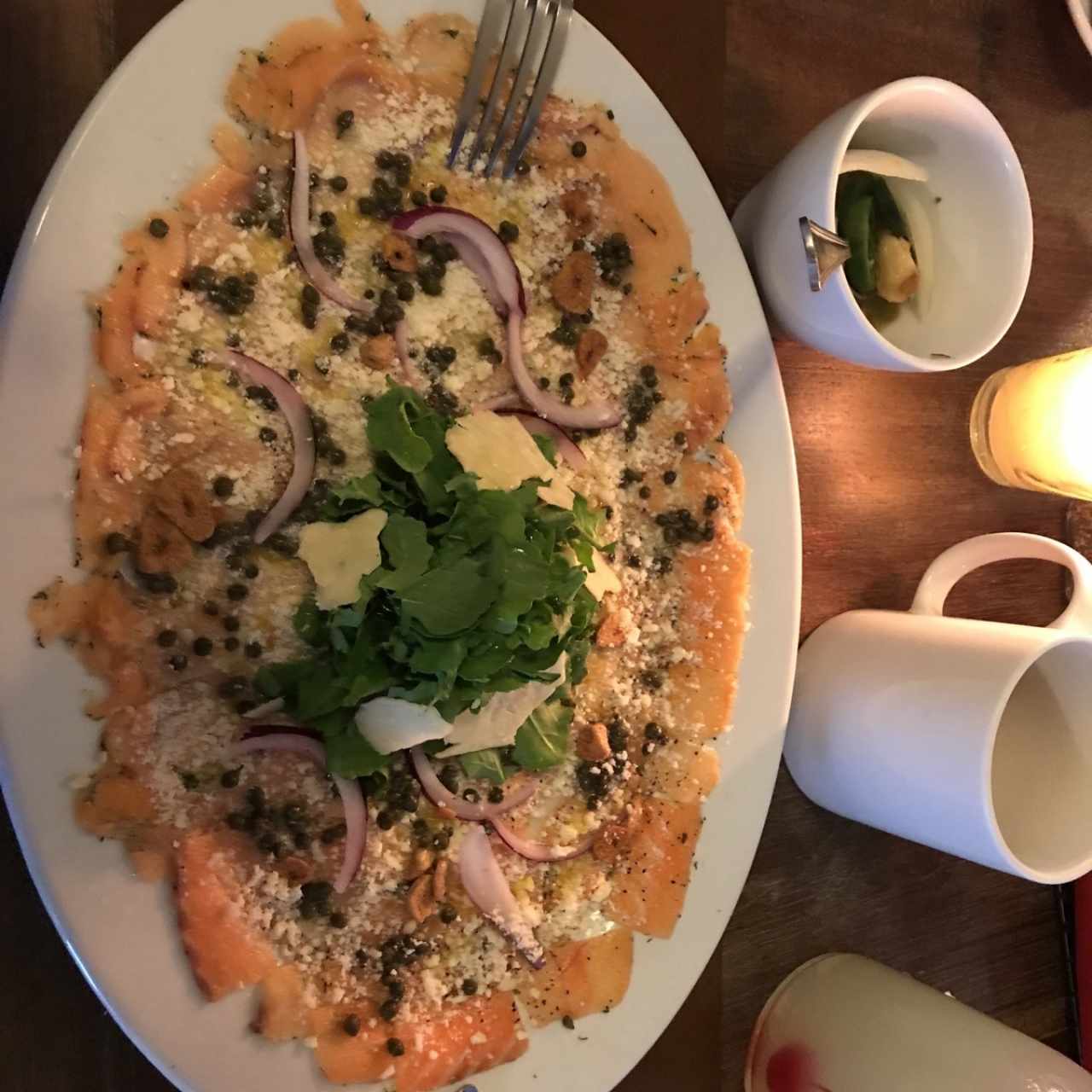 CARPACCIO DE LOMITO, SALMÓN O MIXTO