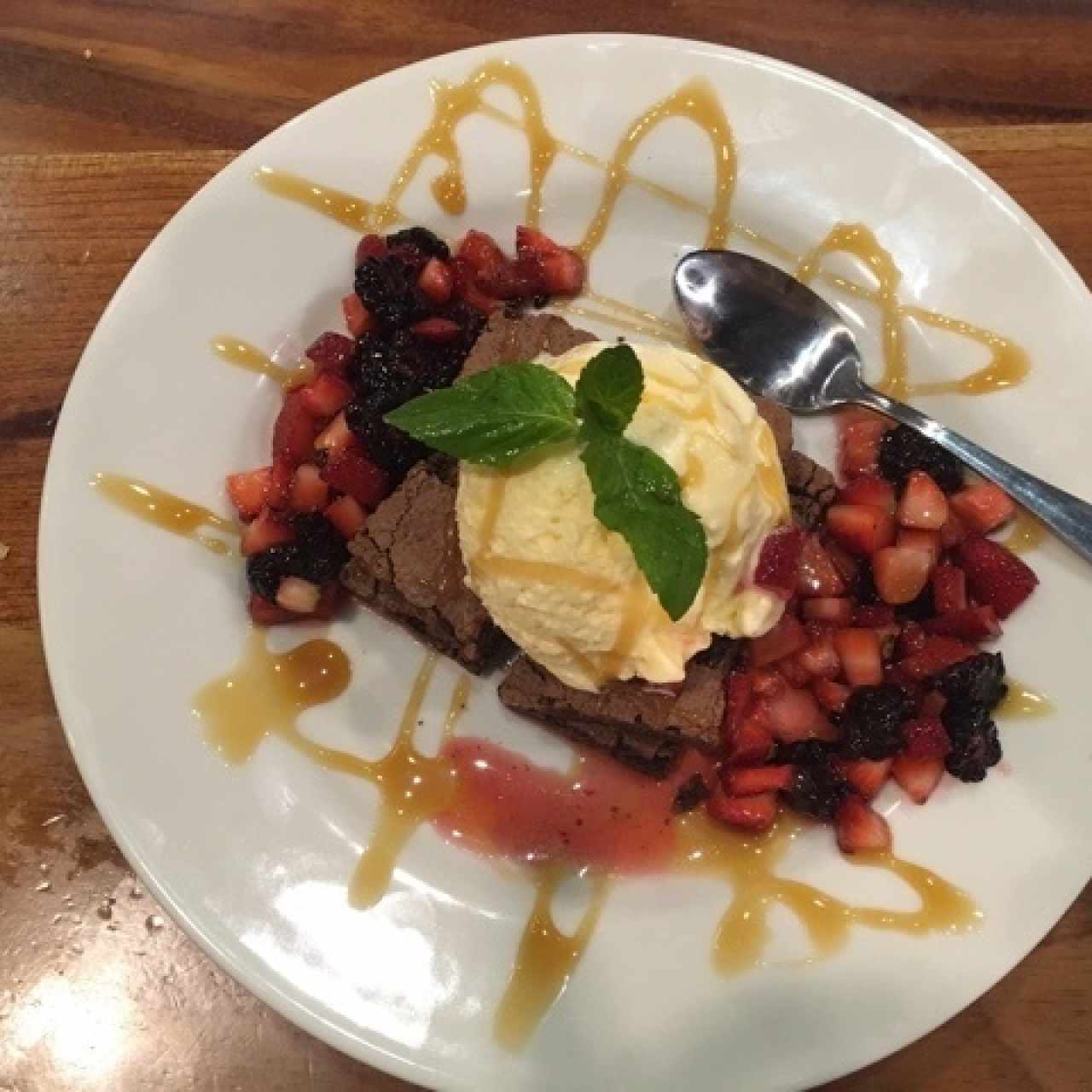 Brownie con helado