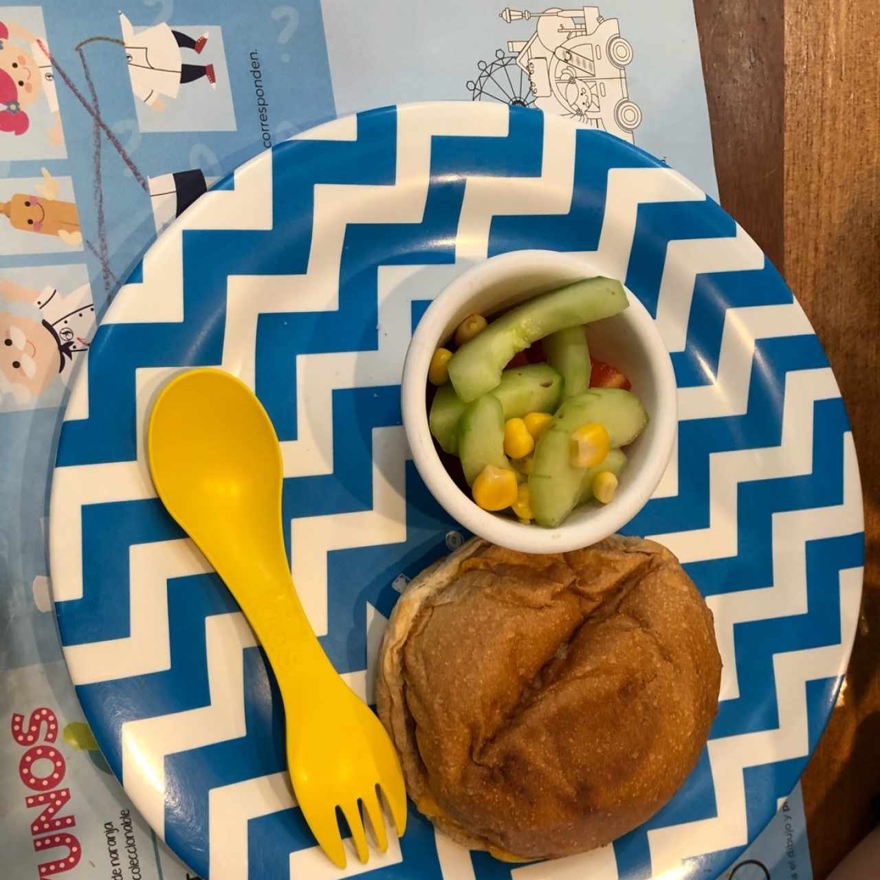 derretido menu de niños