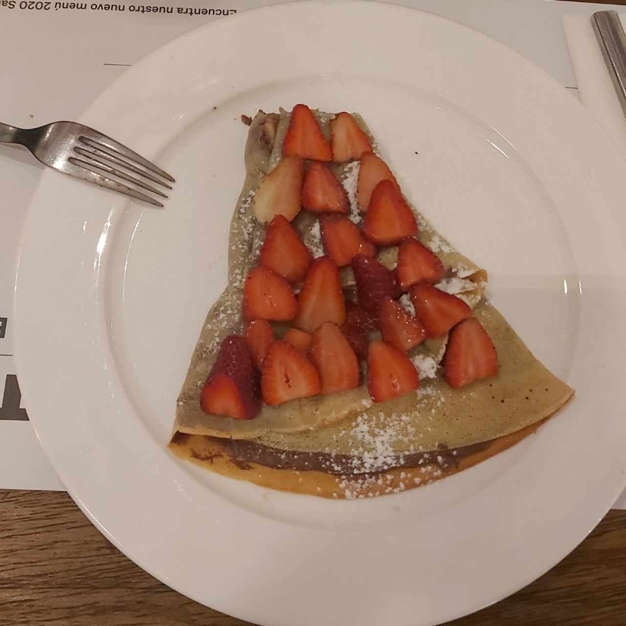 crepe nutella, banano y fresa 