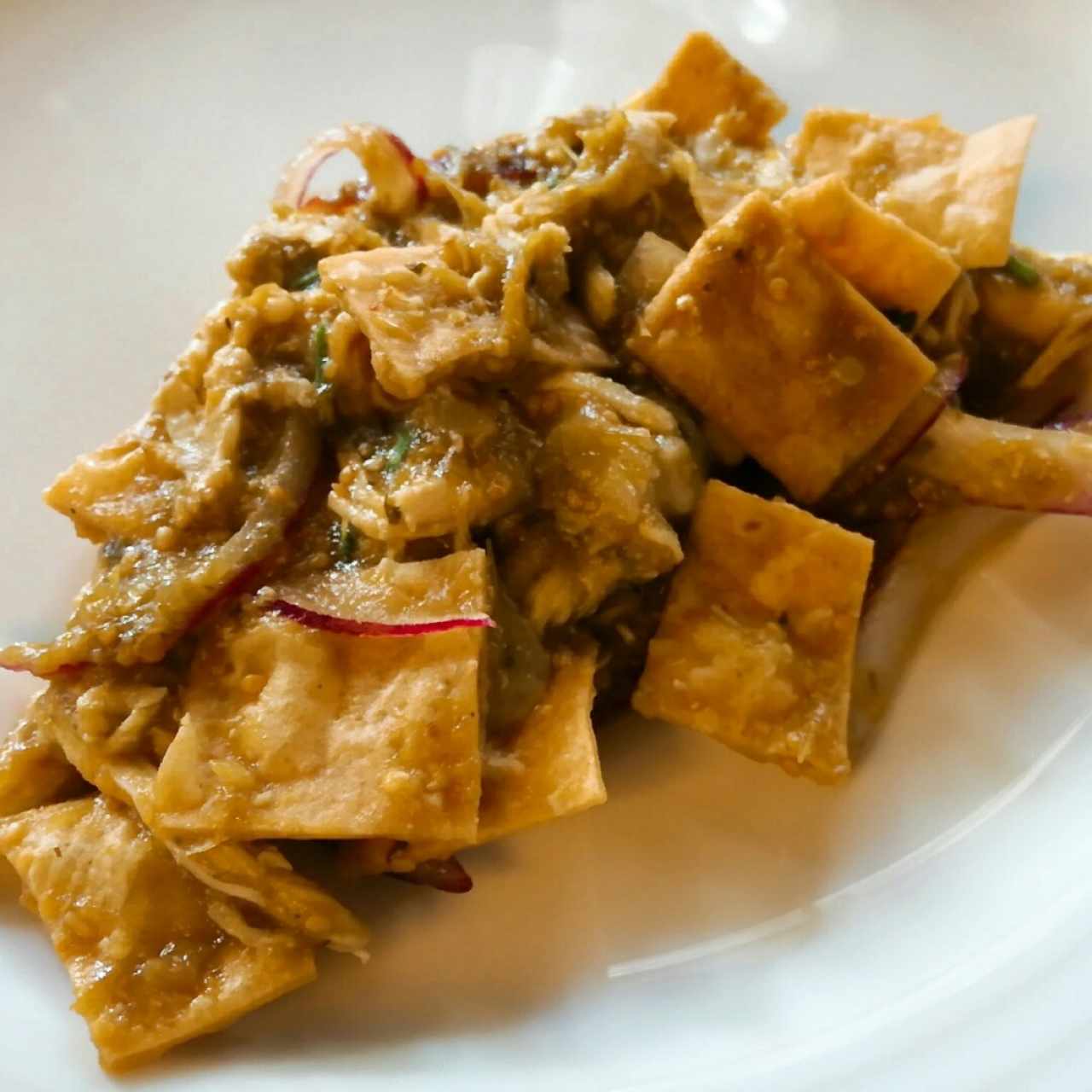 Chilaquiles Verdes del Buffet de Desayuno