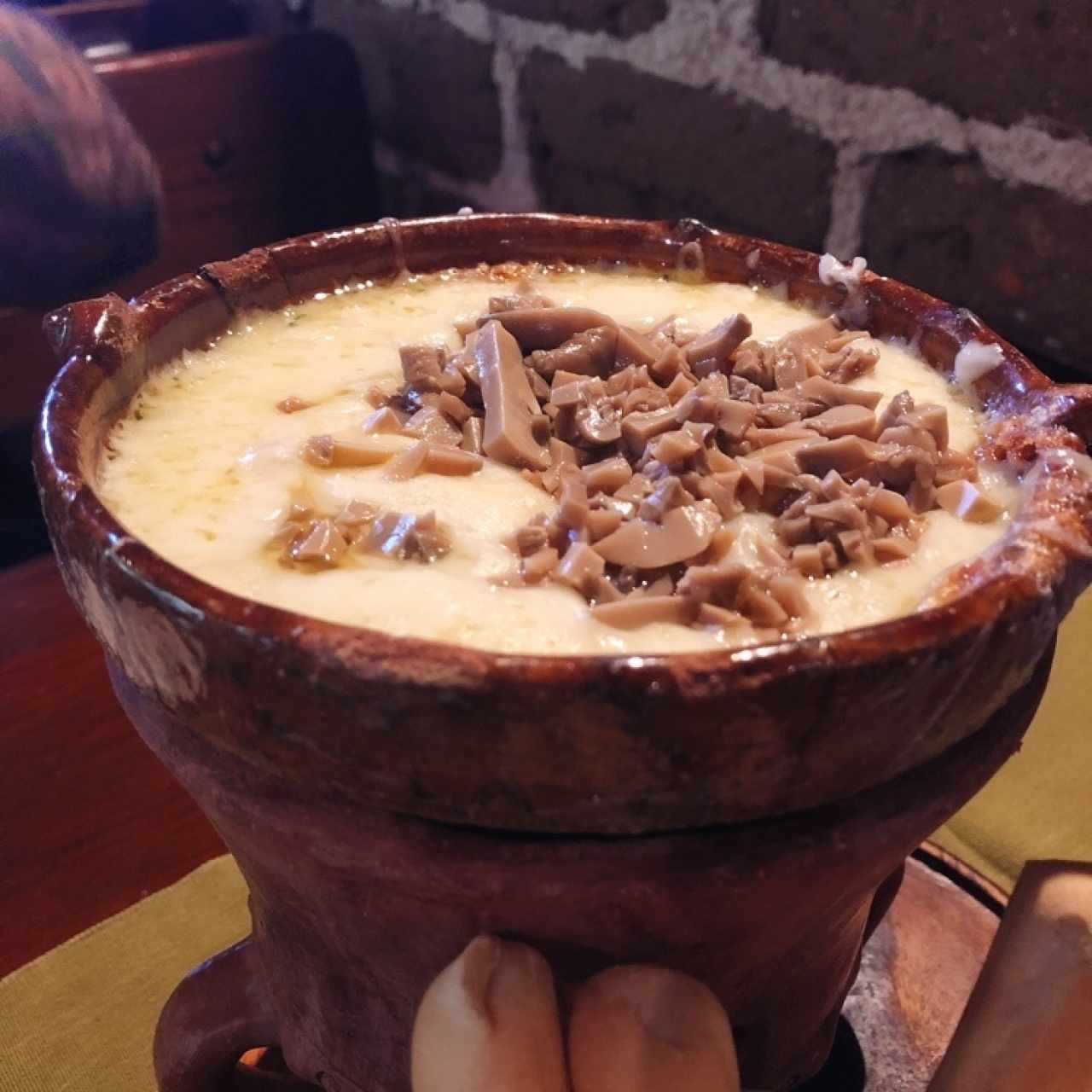 Tradicional queso fundido (doble) Con Champiñones