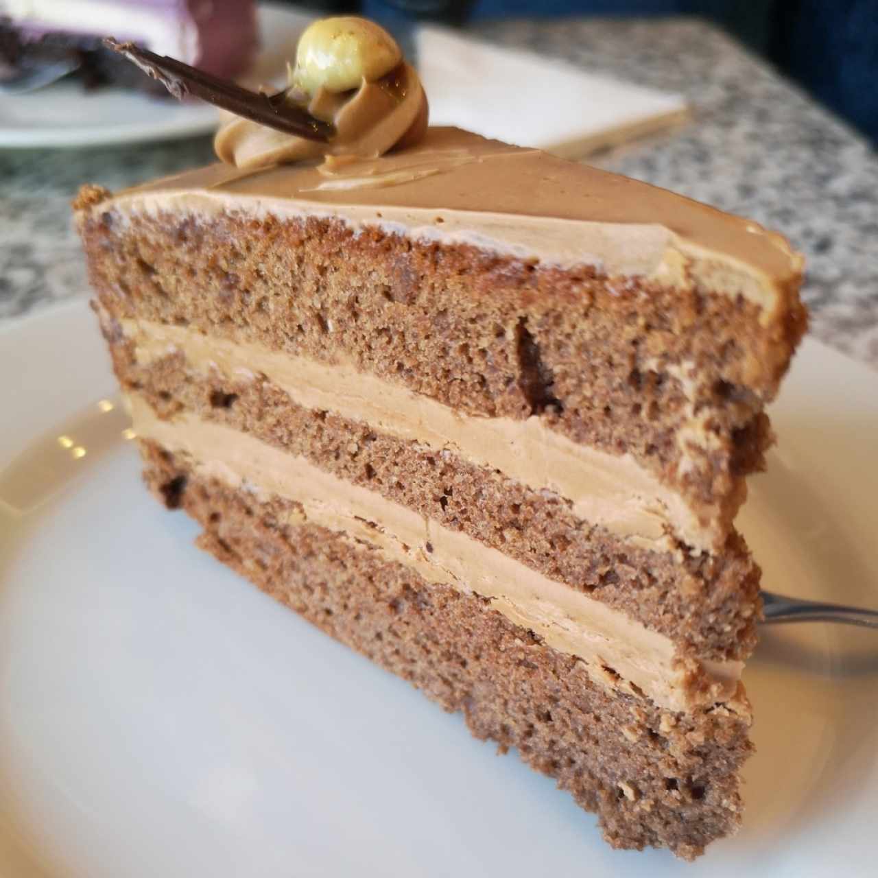 chocolate y praline de almendras