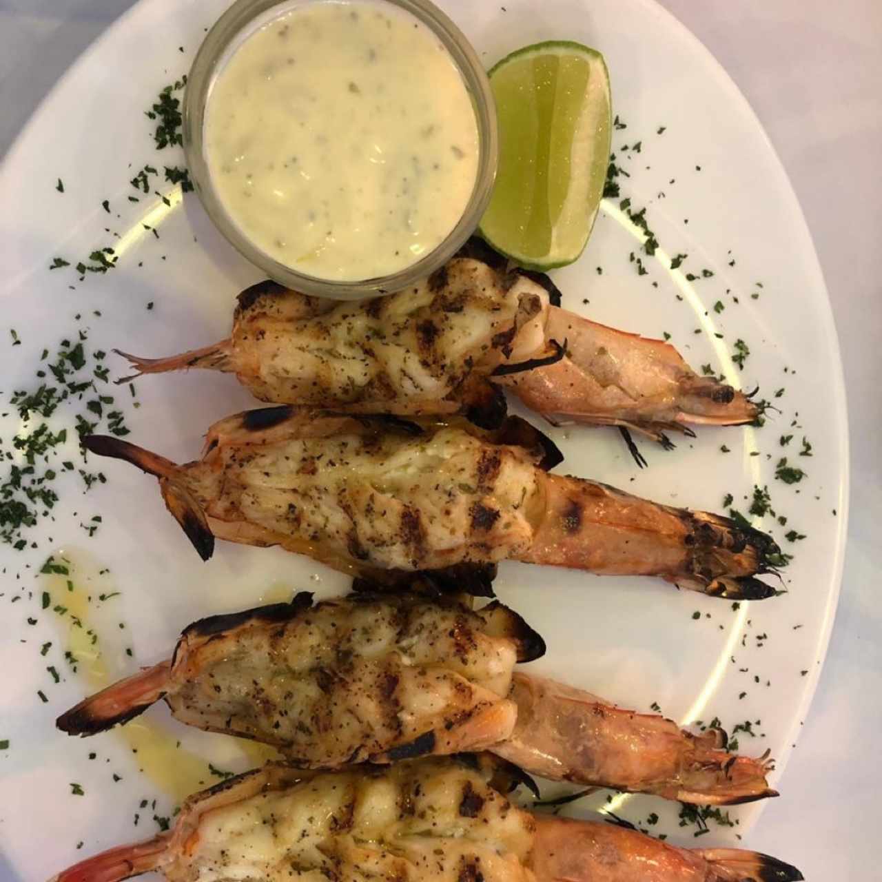 Camarones a la parrilla