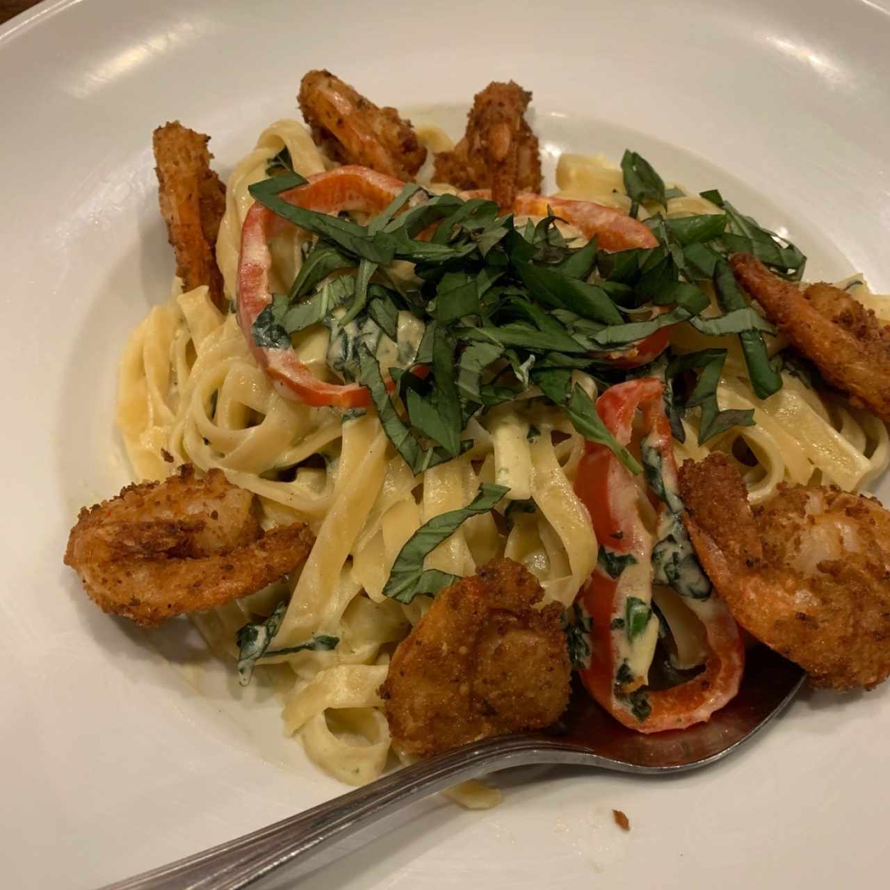 Crispy Lemon Shrimp Pasta