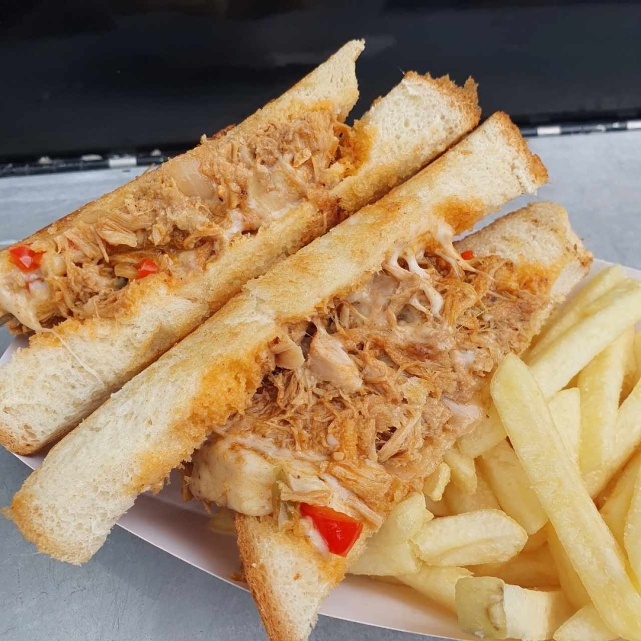 Pulled pork grilled cheese