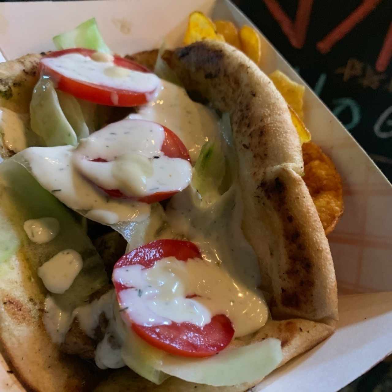 Gyros de carne. 