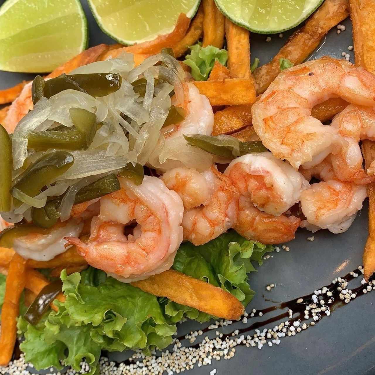 Camarones jugozos al sartén