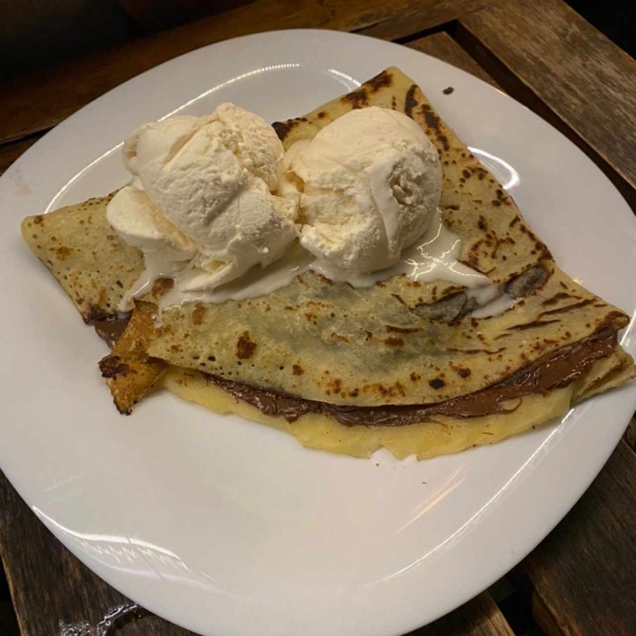 nutela, banano y fresa