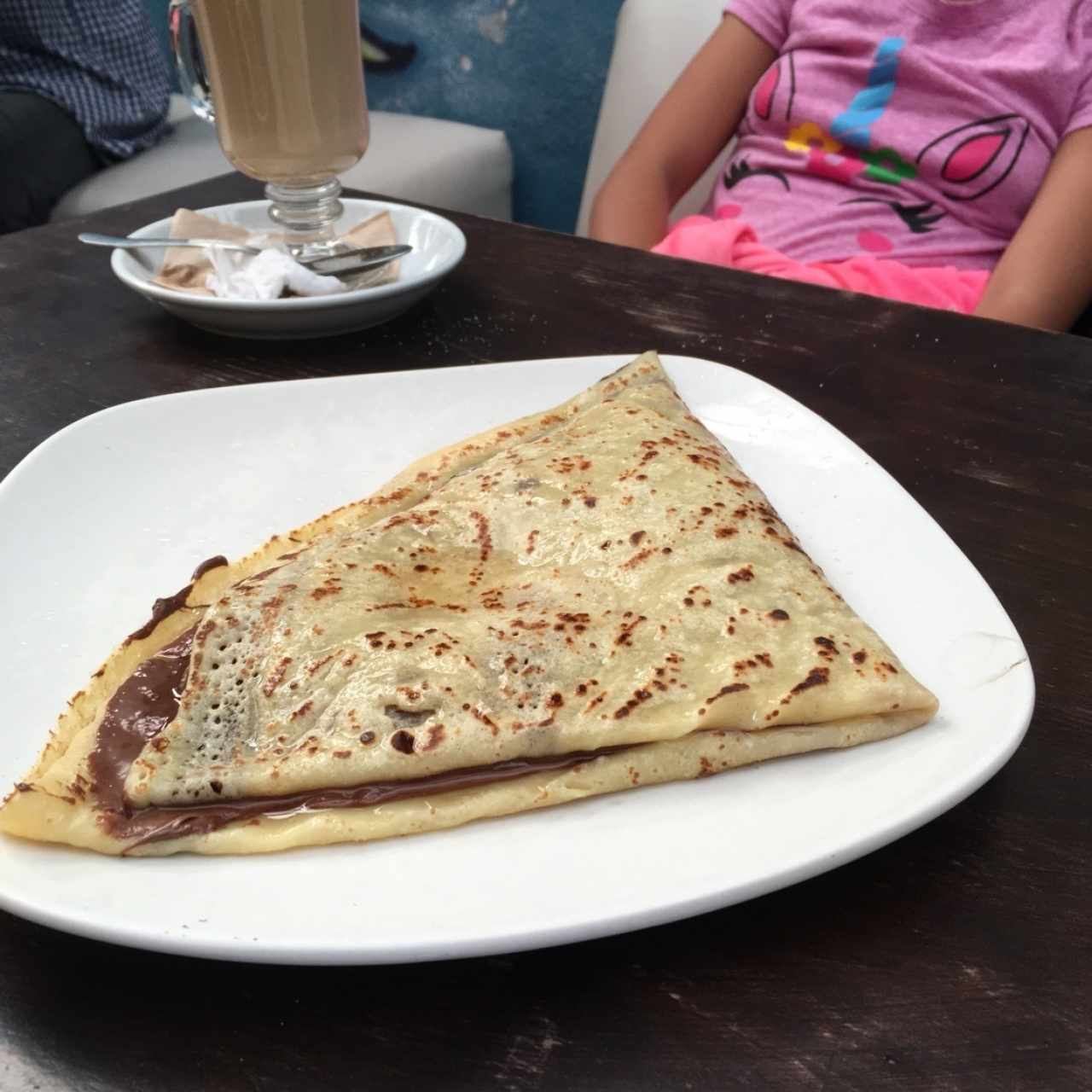 crepe de nutela con banano confitado con brandi