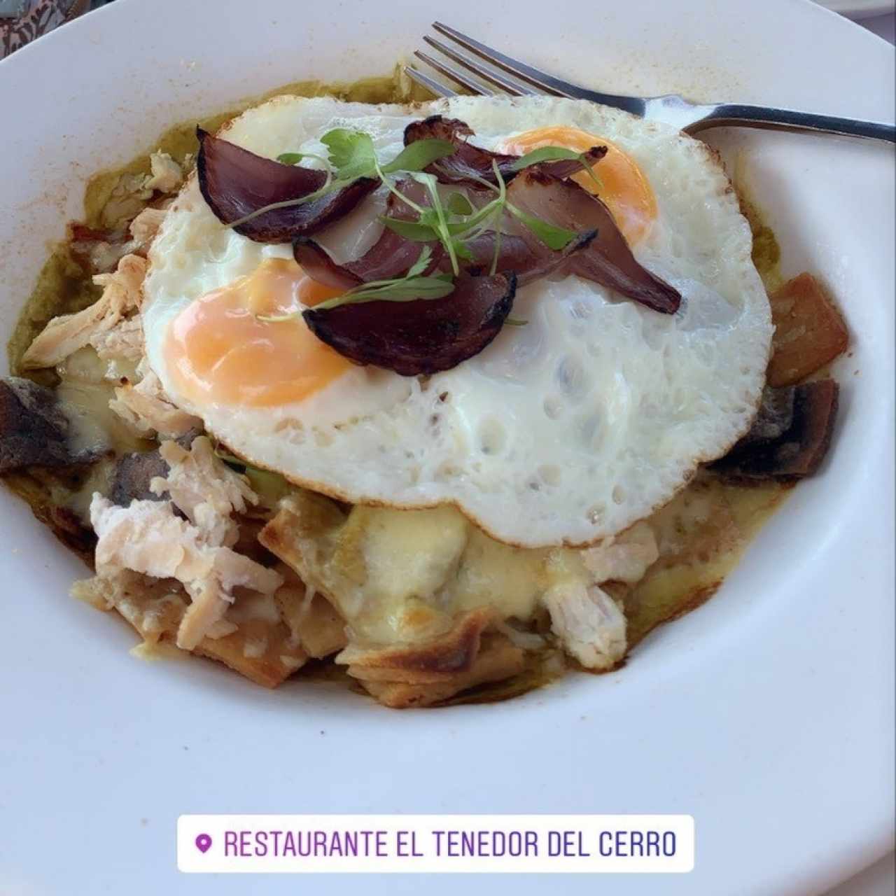 Chilaquiles con pollo y huevo