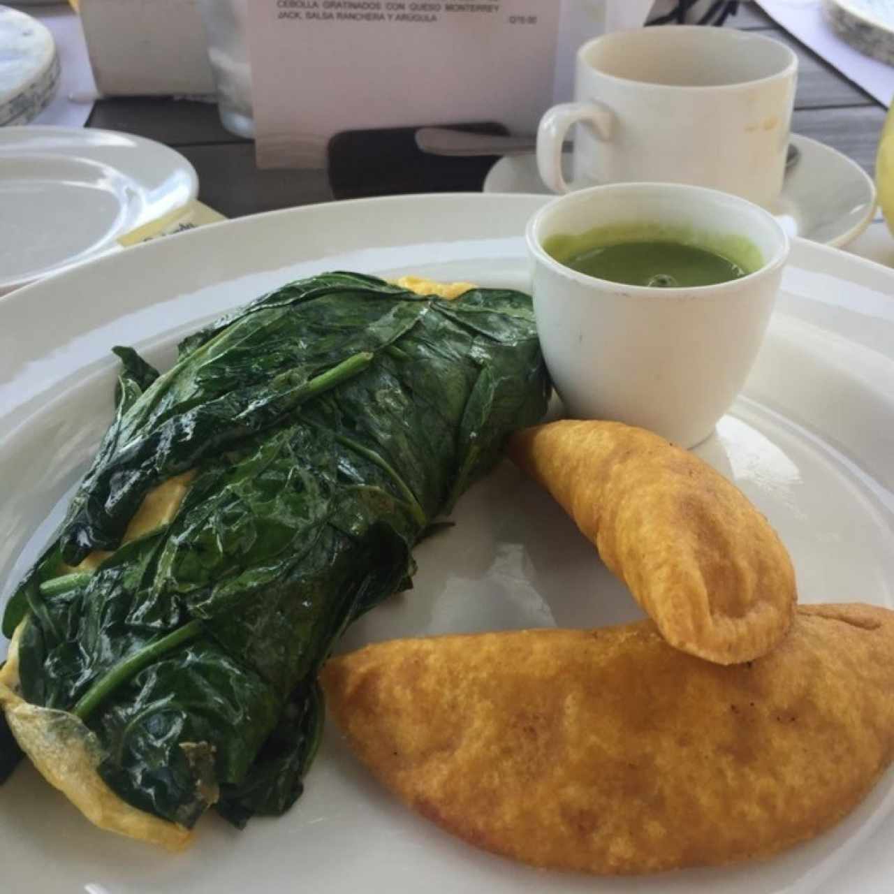 omelet con espinaca