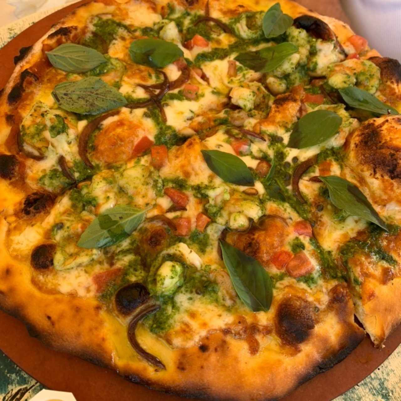 Pizza con camarones
