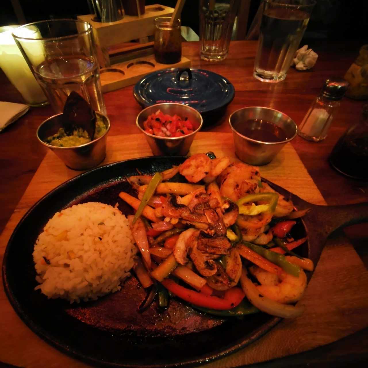 fajitas de camarón