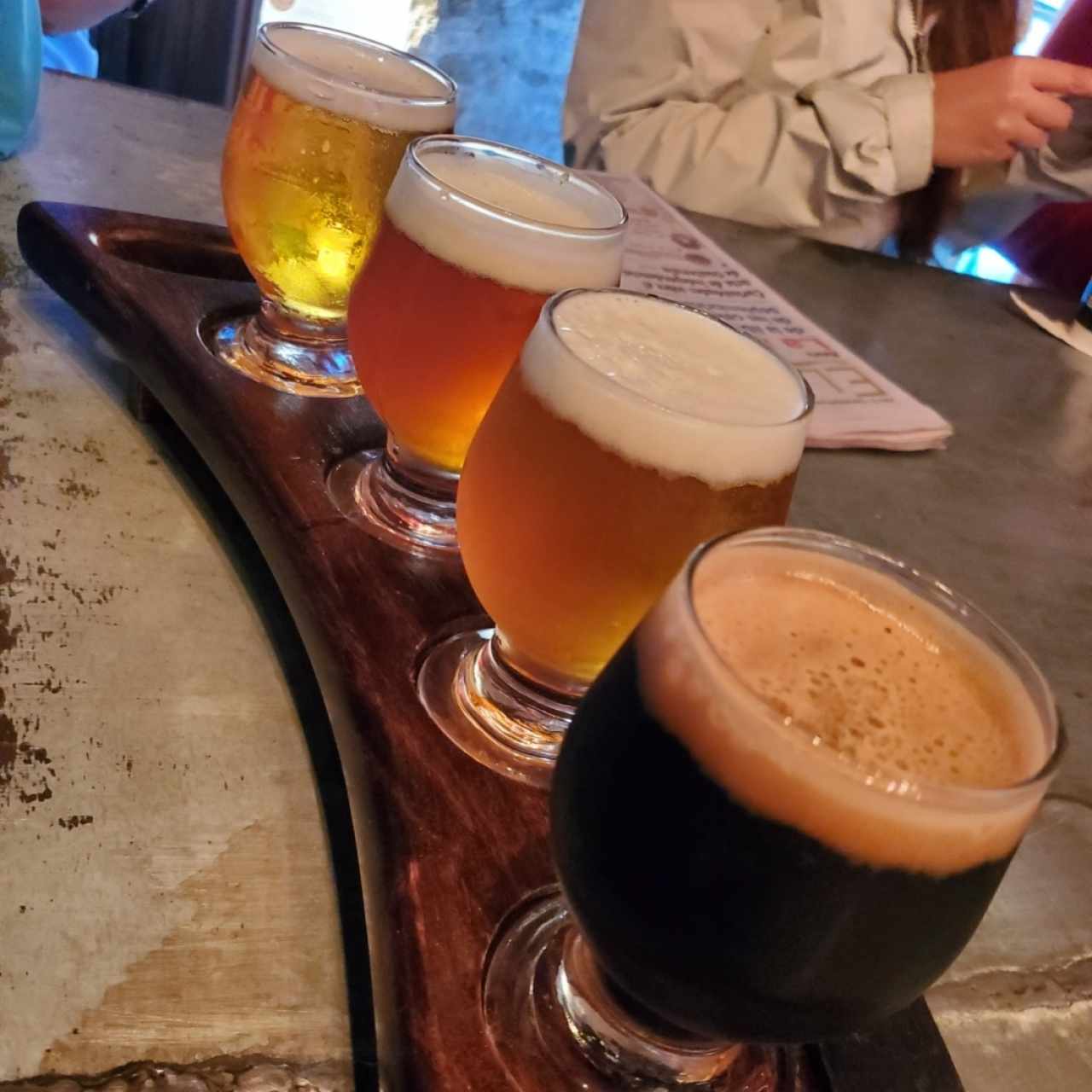 flight de cerveza.