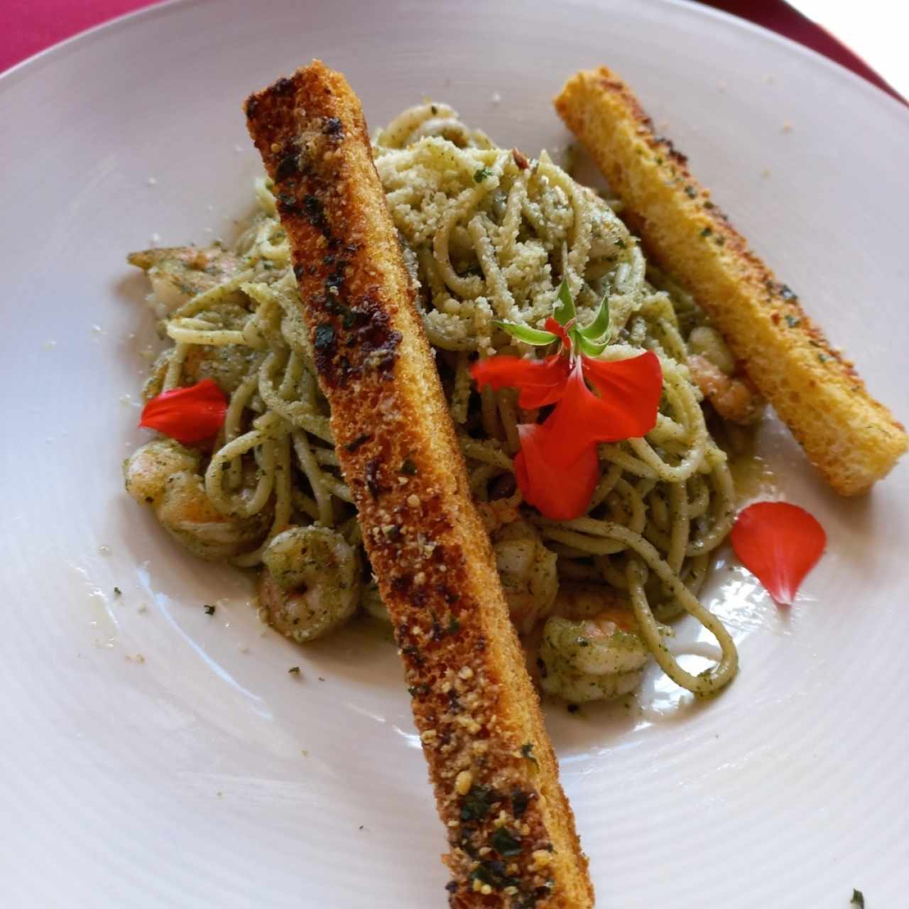 pasta con camarones 