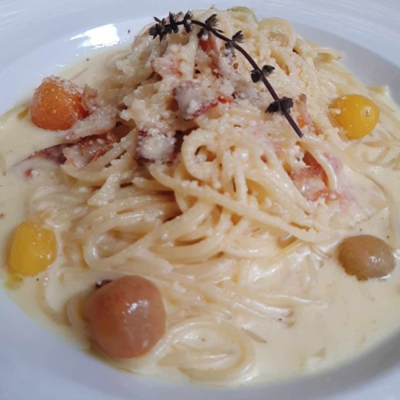 Espagueti con Salsa cremosa