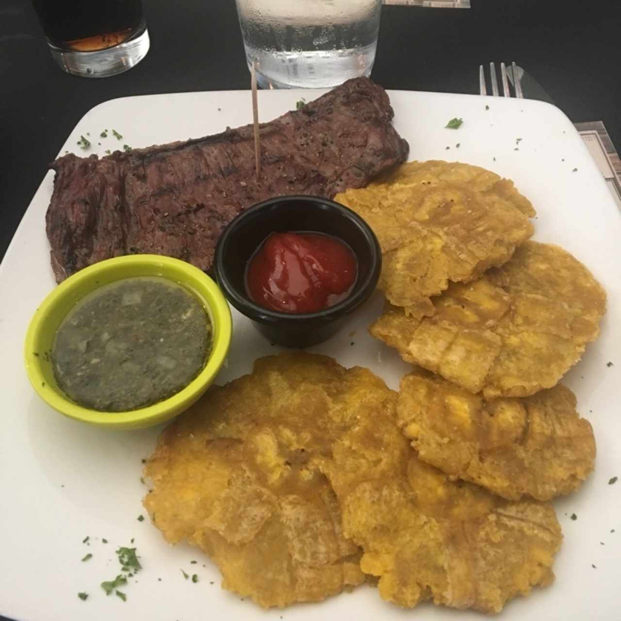 Entraña con Patacones