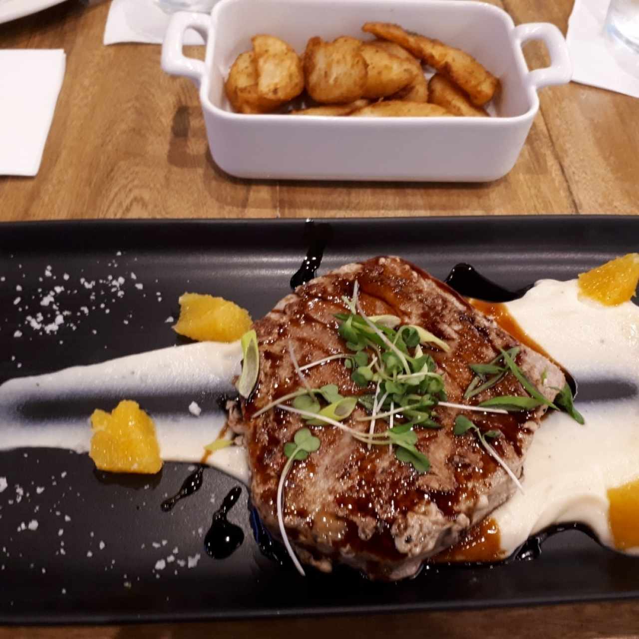 Atún a la parrilla con puré de Coliflor
