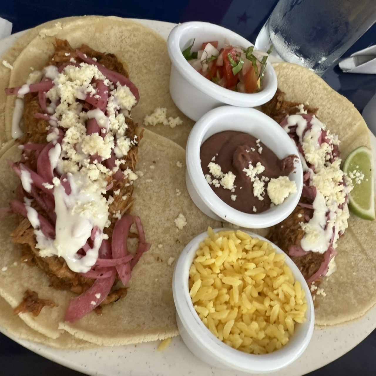 Tacos de 4 de Res, Pollo, Al Pastor; Chorizo ó Carnitas