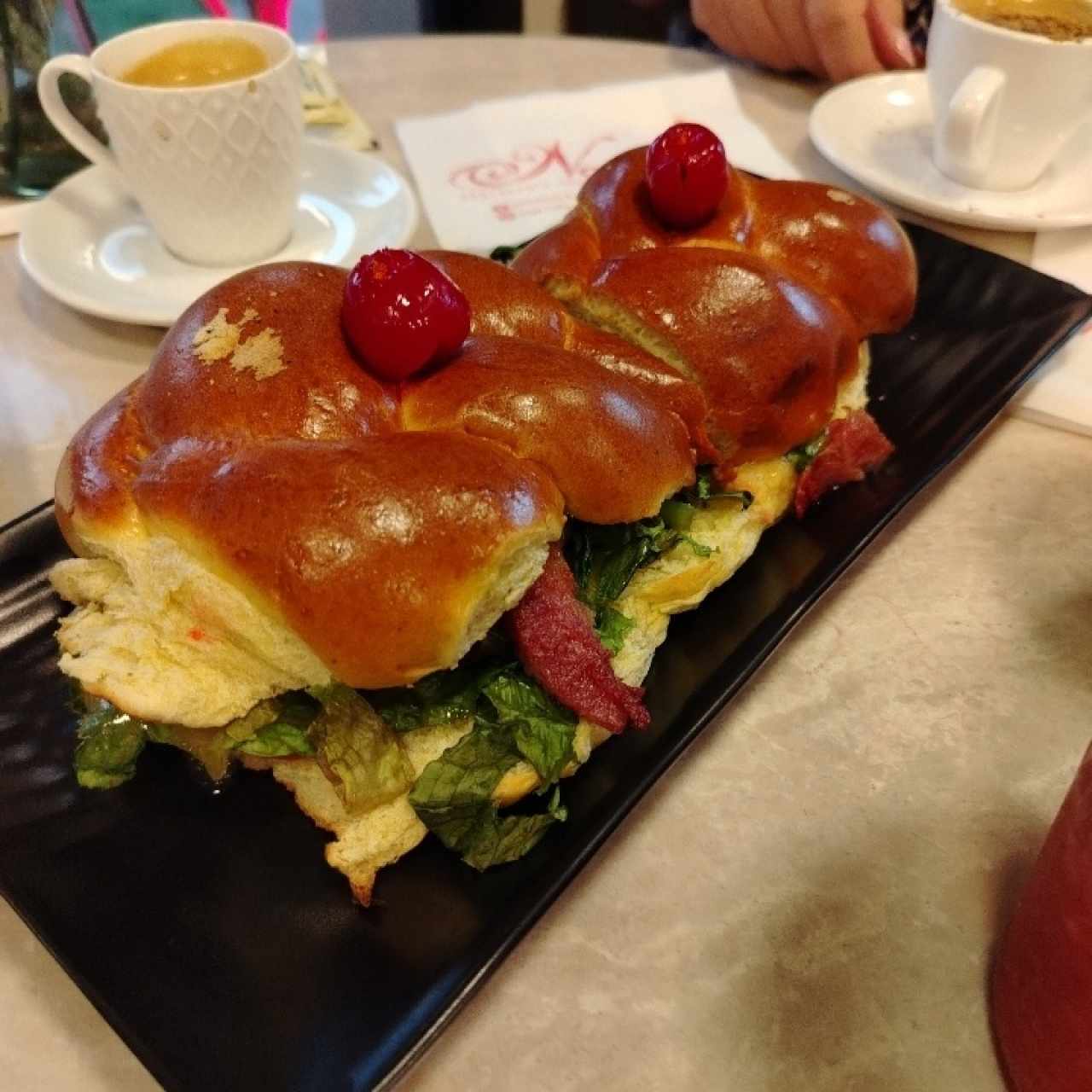Emparedado de jamón de navidad 