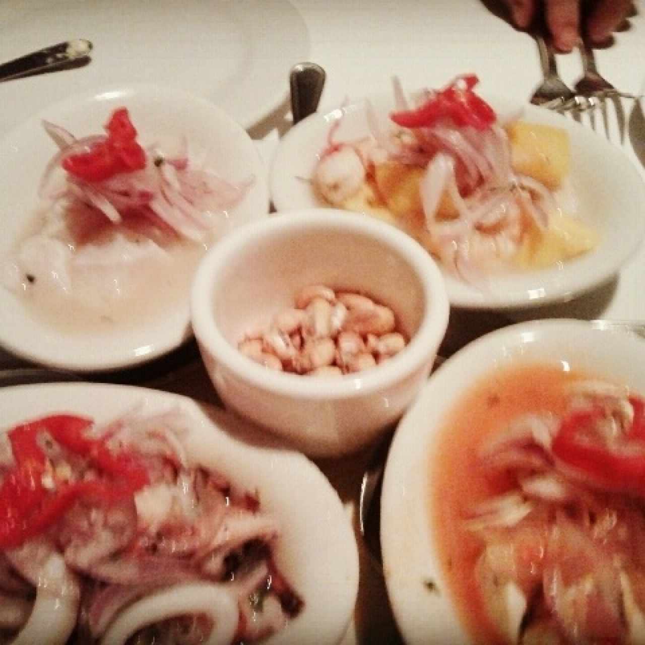 muestra de ceviches 