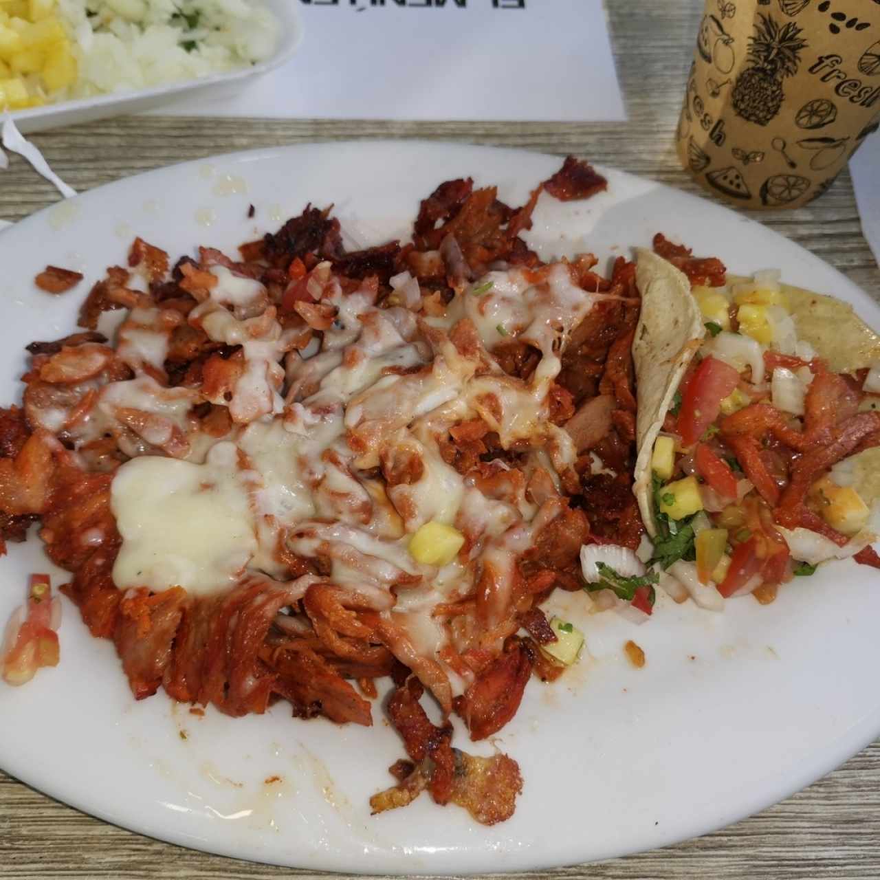 Tacos El Pastor con Queso 