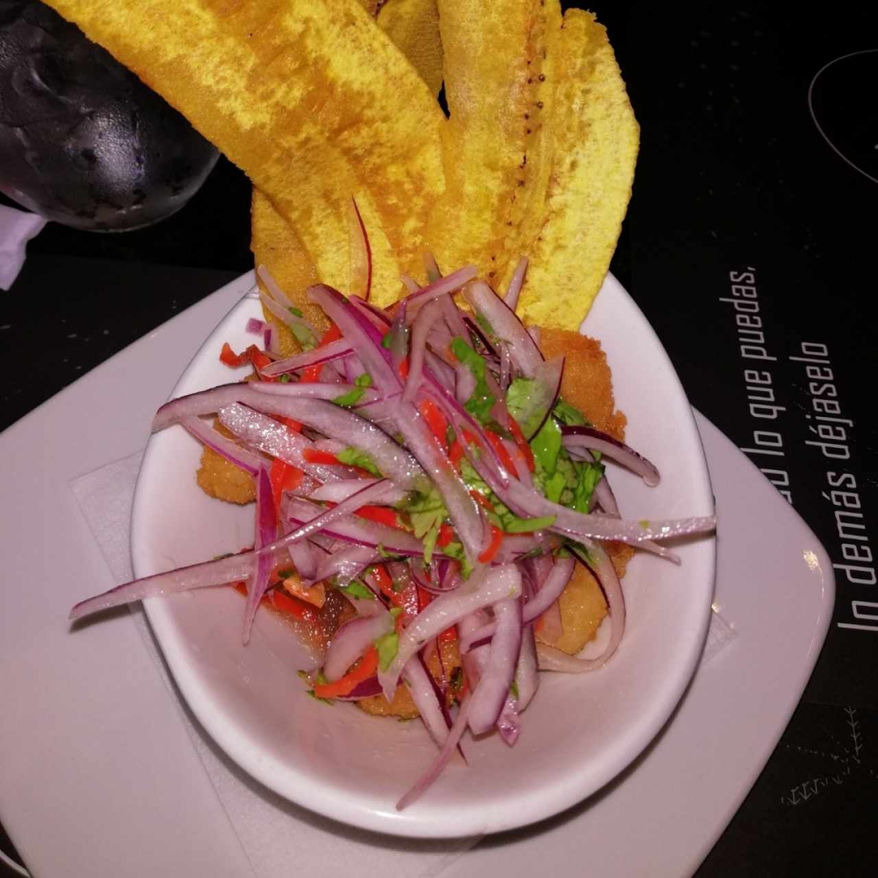 Ceviche frito de langostinos