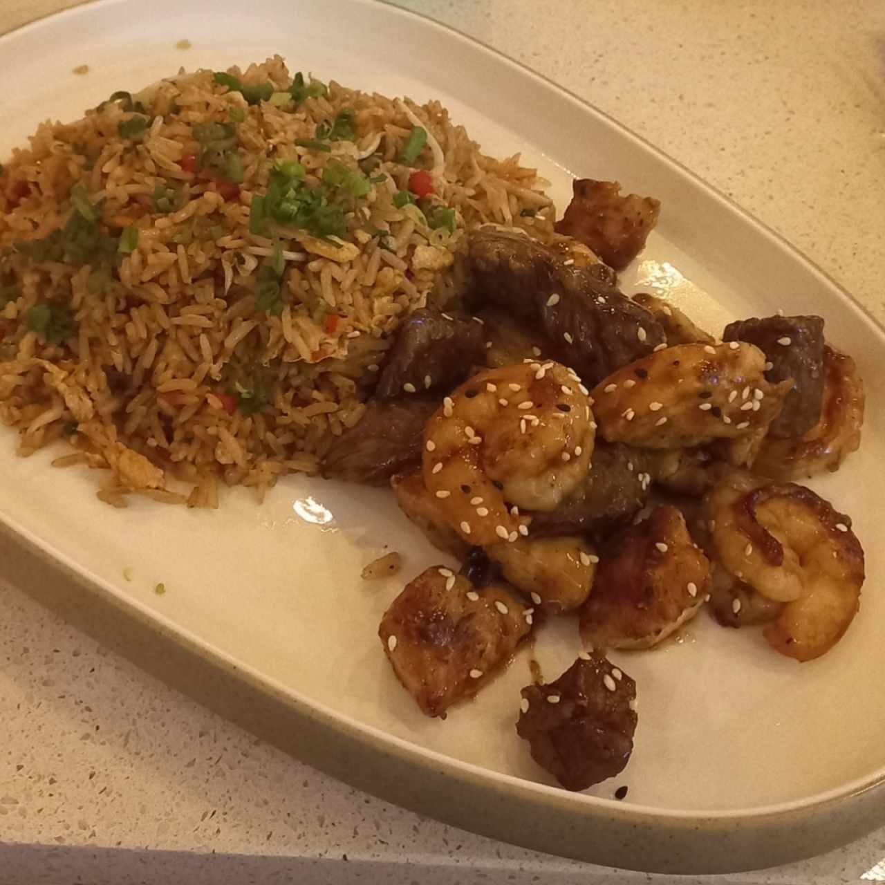 Mixto (pollo, filete y langostinos)