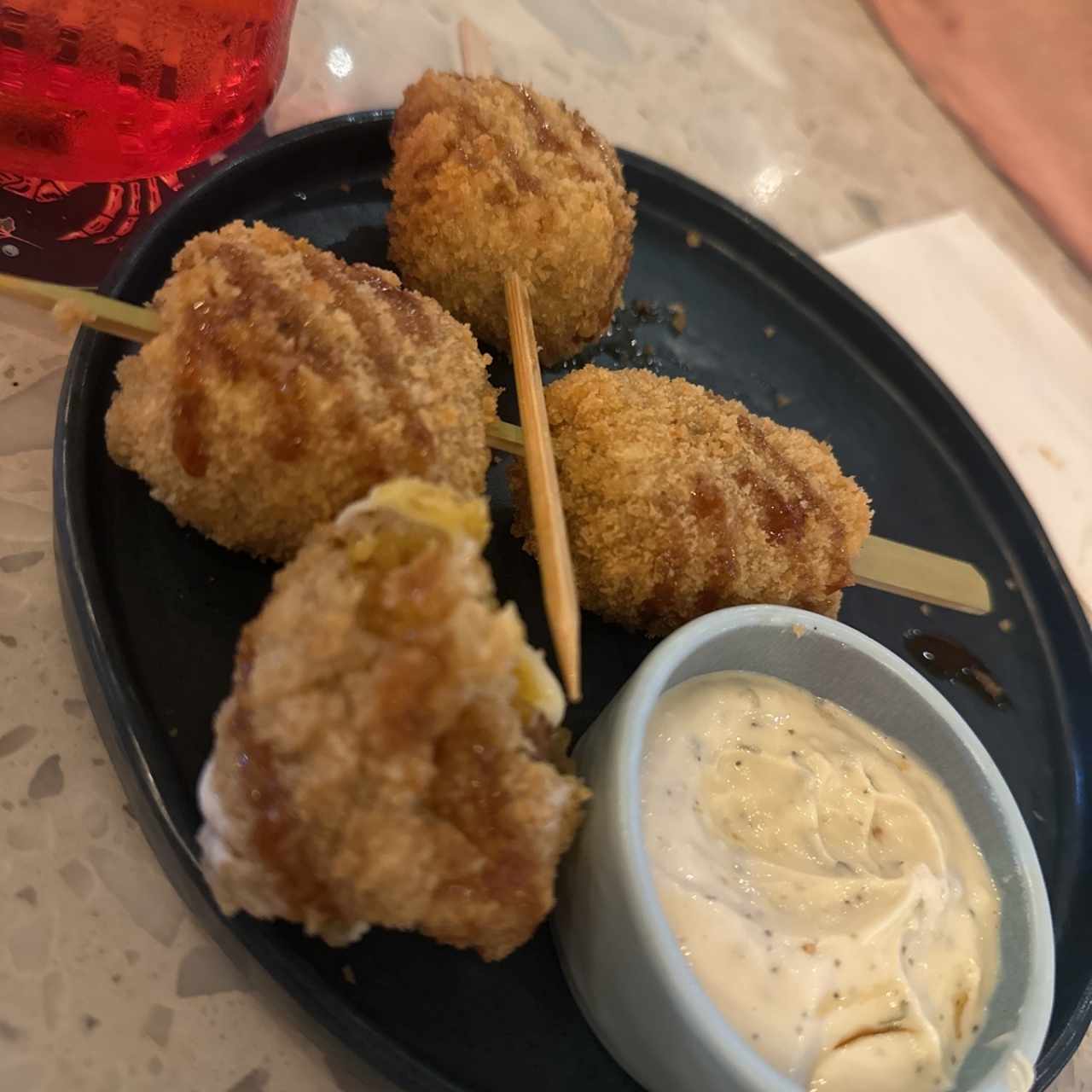 Brochetas de Plátano y Queso