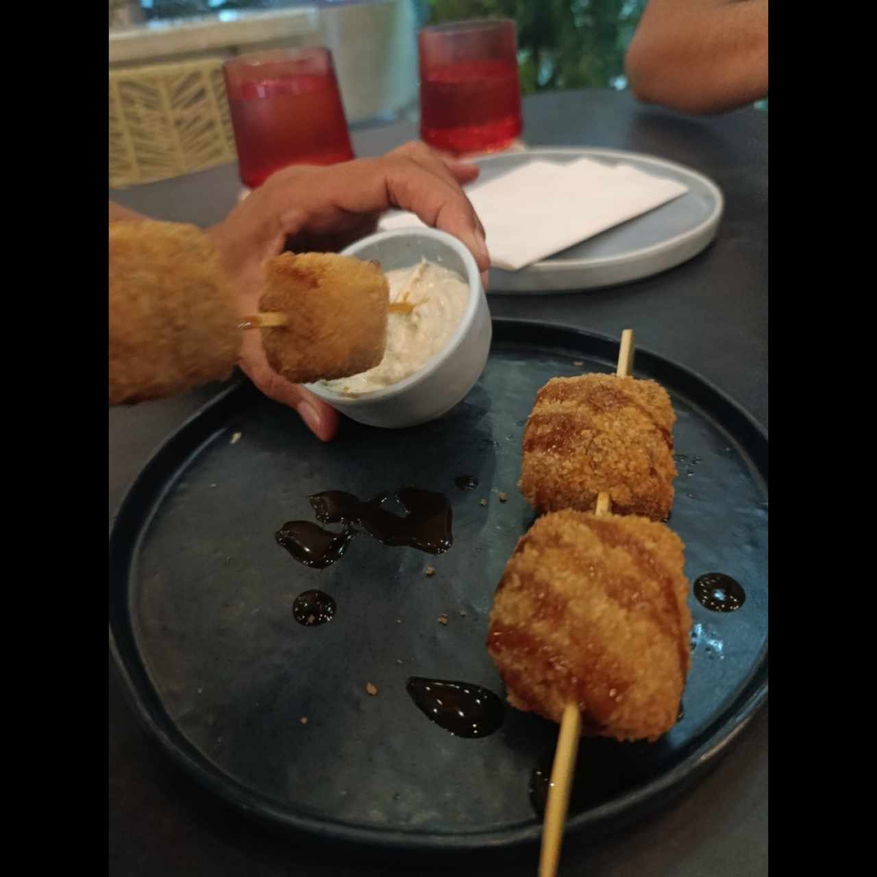 Brochetas de Plátano y Queso