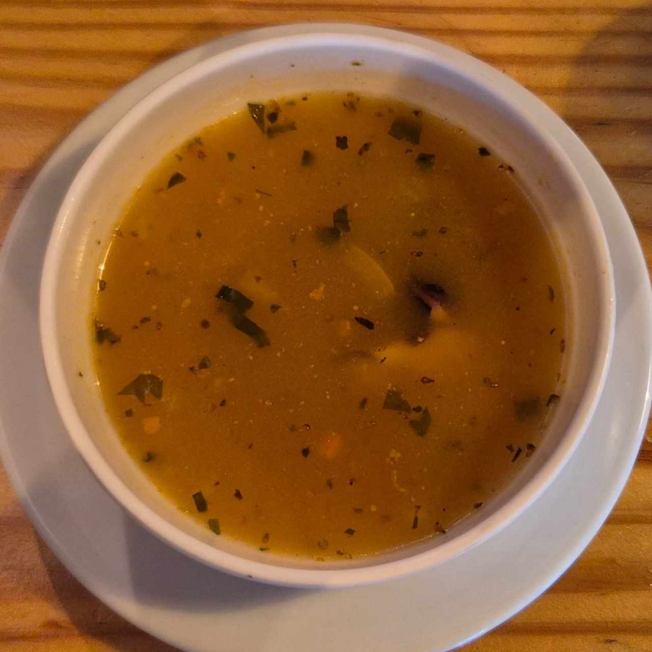 Consome de marisco de entrada