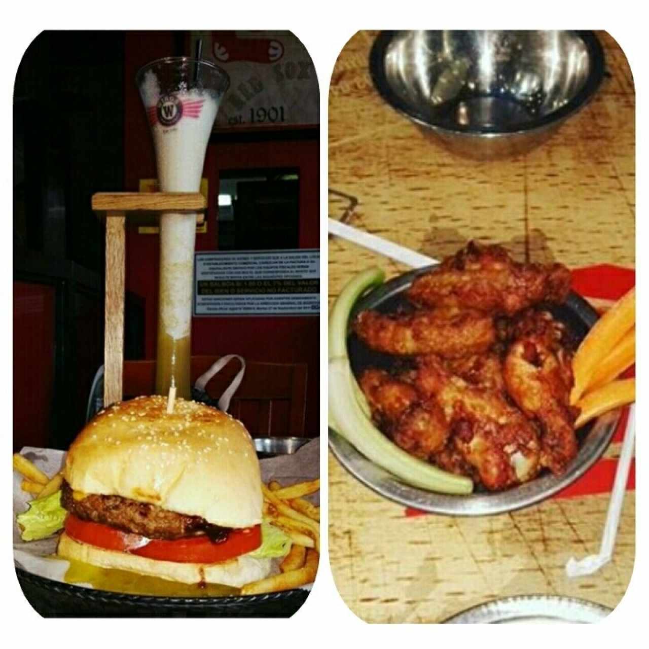 wings y hamburguesa 🍗
