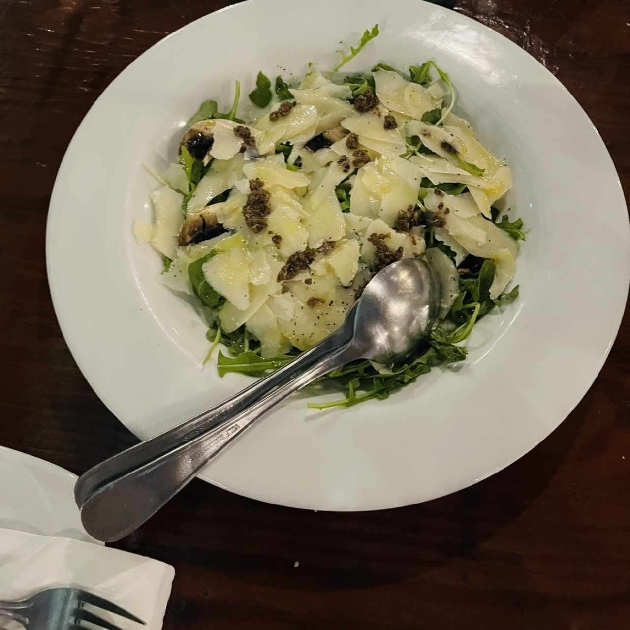 De Rúcula con Parmesano, Hongos y Trufa