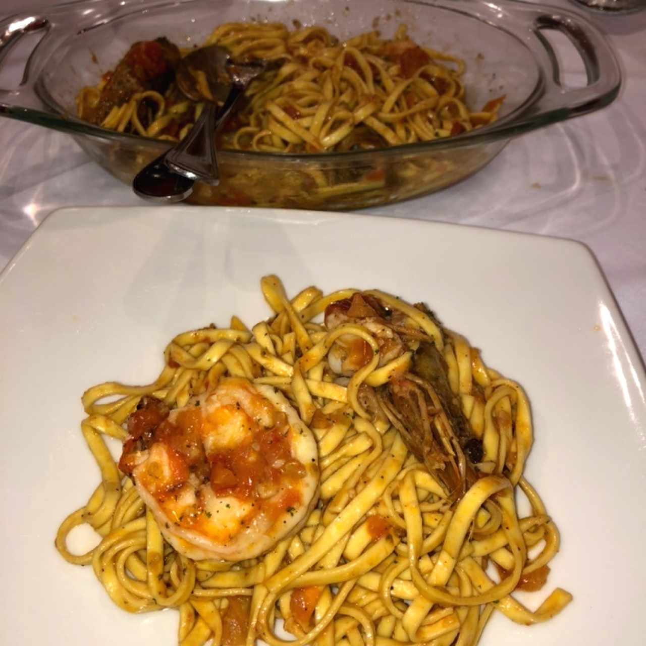 linguini con langostinos