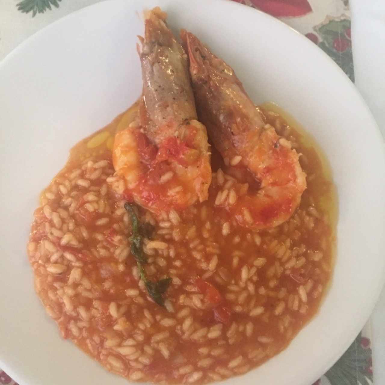 risotto con Langostinos. Excelente
