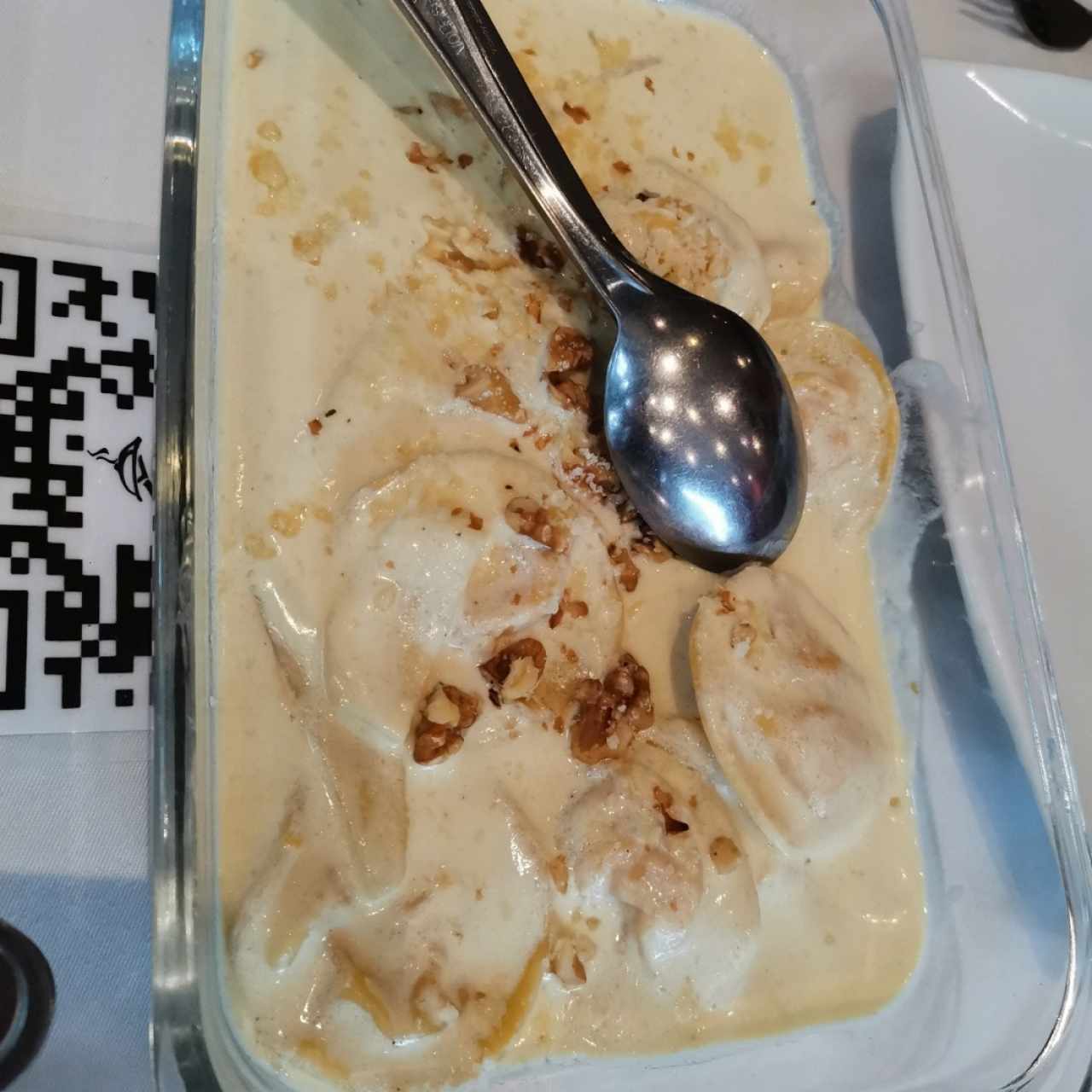 Agnolotti de Calabaza con Peras y Nueces