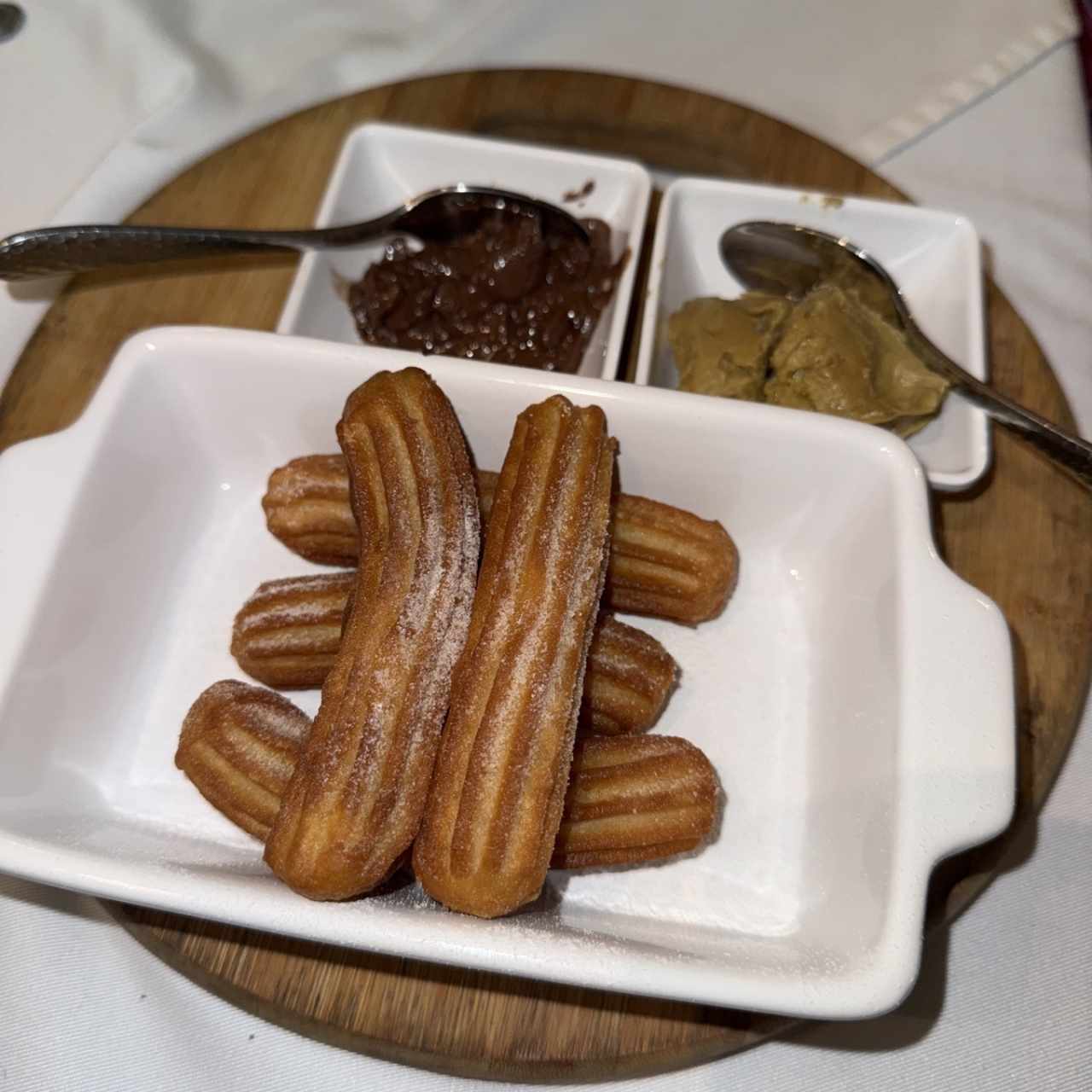 Churros con Crema de Avellana y de Pistachio