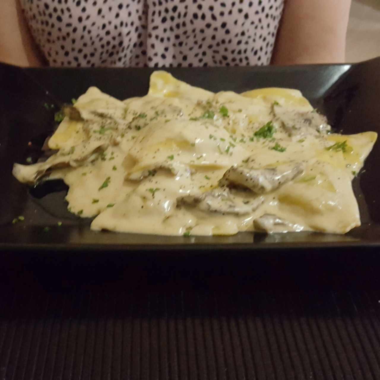 Ravioli con hongos porcini