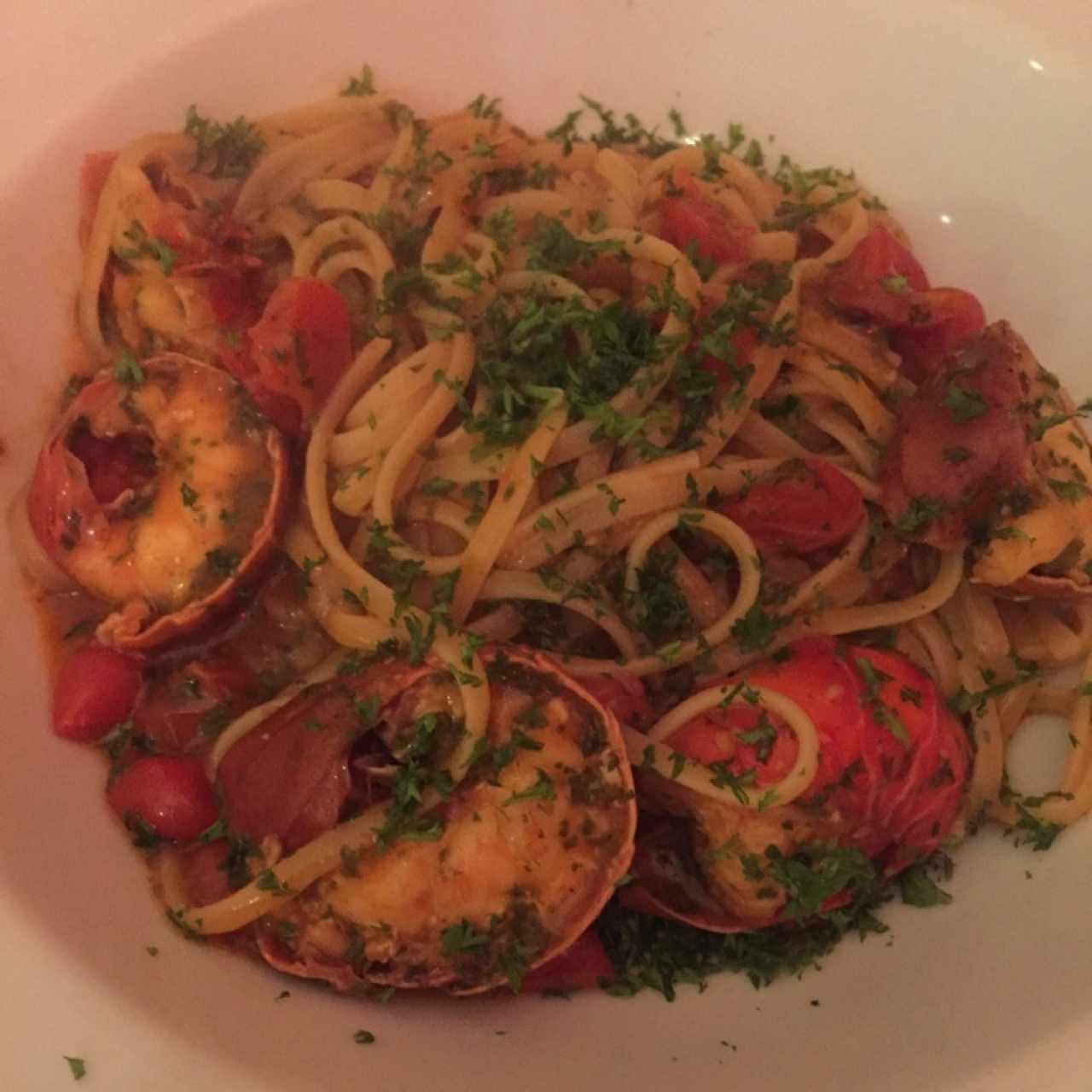 Linguini con langosta