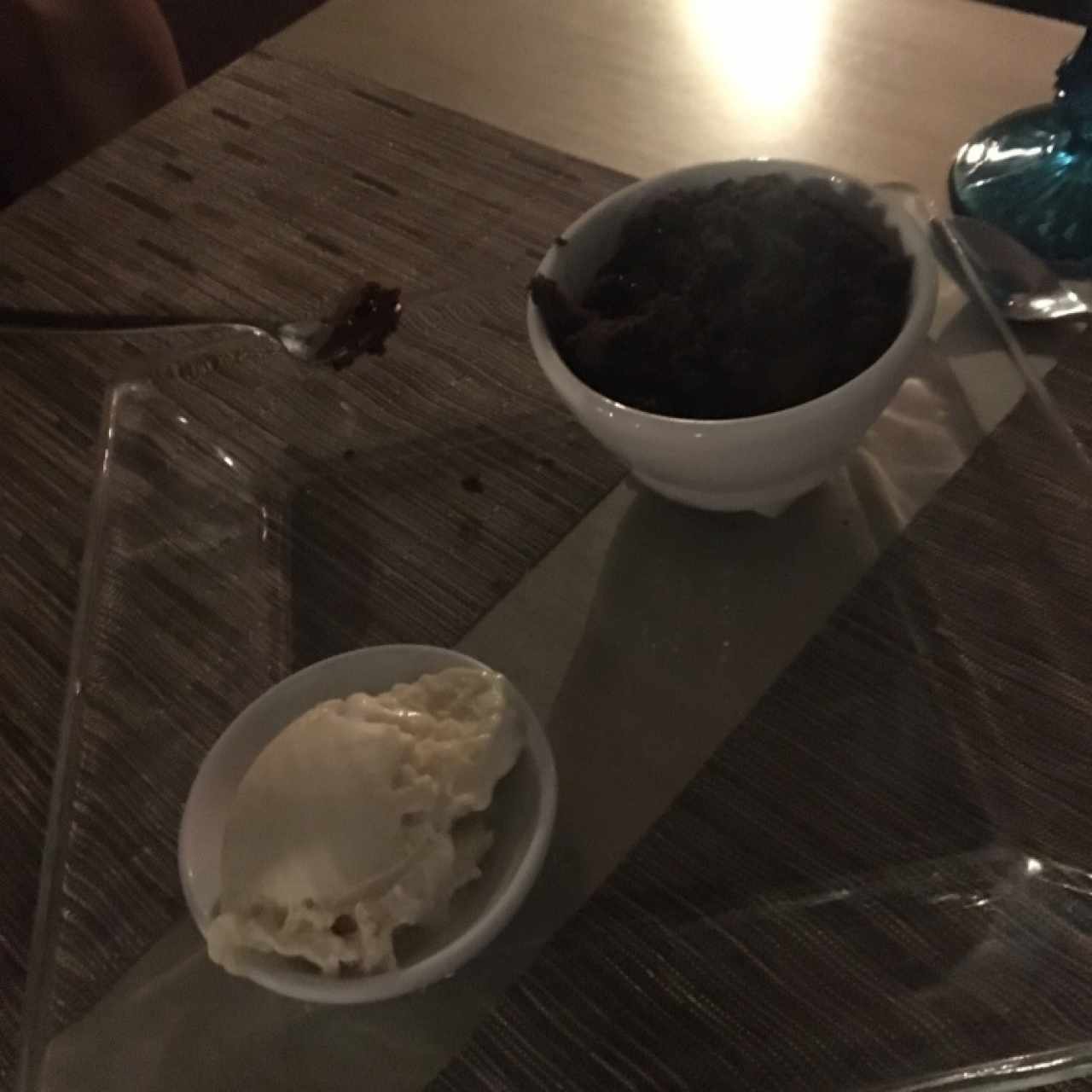 Fondue chocolate con helado de Vainilla