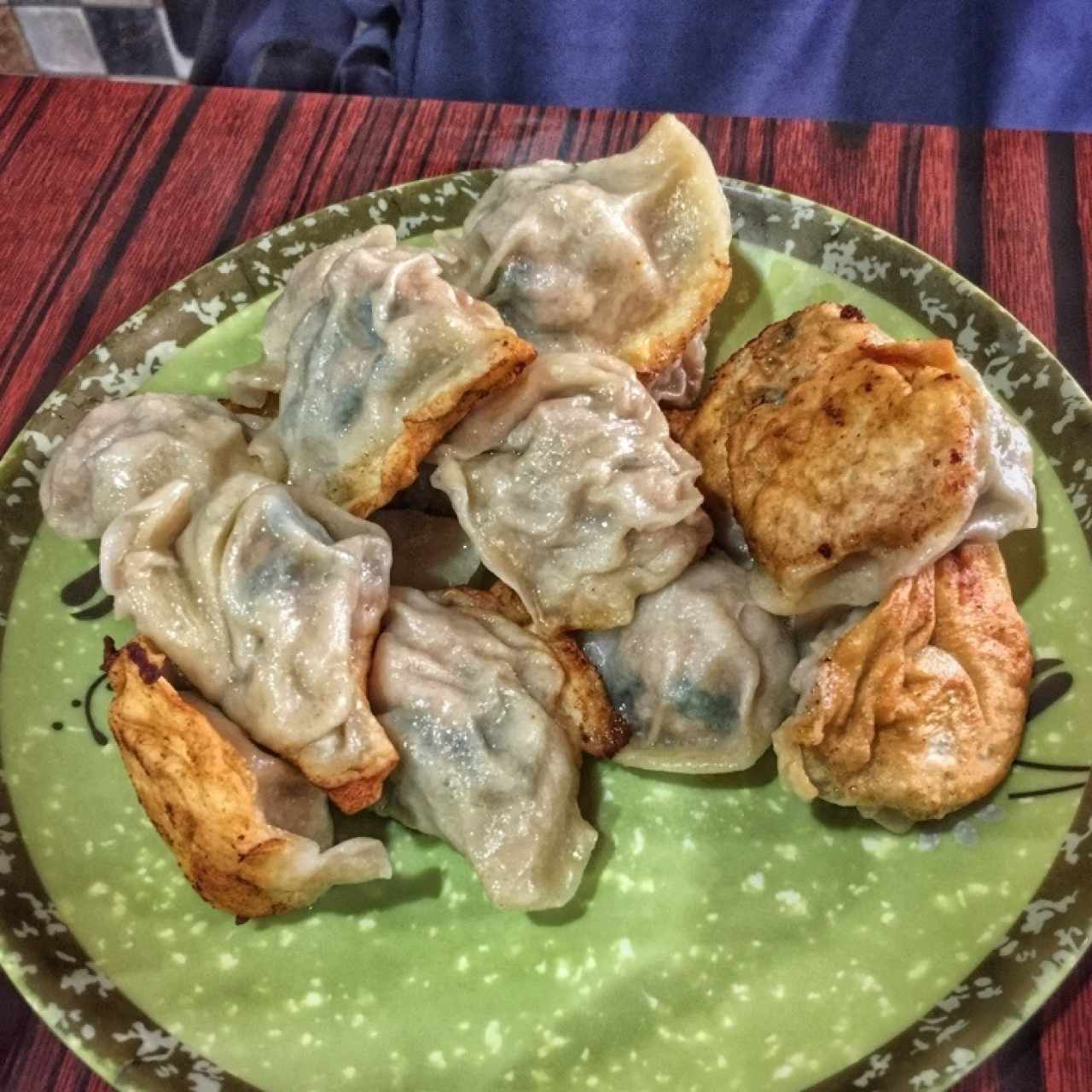 Jiaozi fritos rellenos de cerdo y puerro