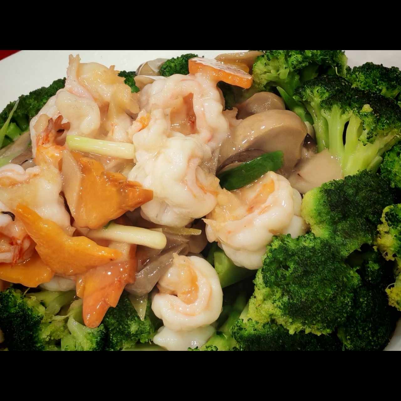 Camarones con brócoli 