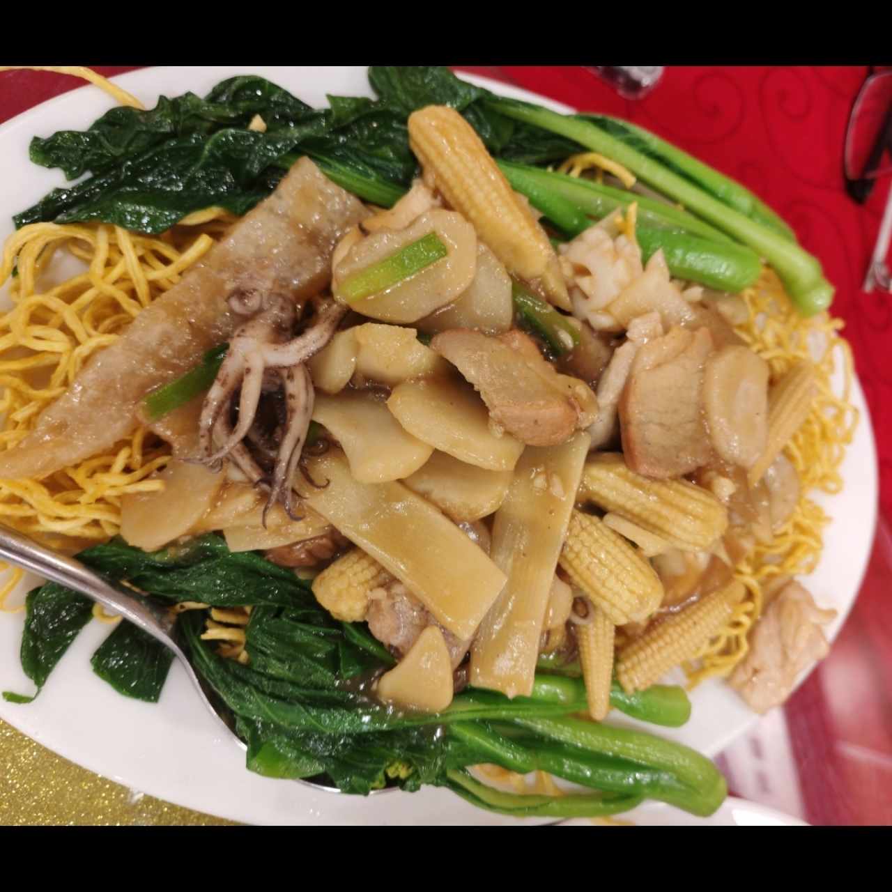 Fideos crocantes combinación 